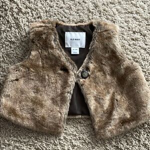 Old Navy Tan Faux Fur Vest